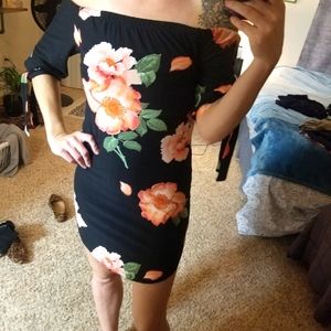 off shoulder super soft mini dress